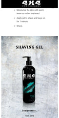 4x4 Gel Para Afeitar Transparente Aroma Menta 500gr/ 16.9fl.oz 4x4