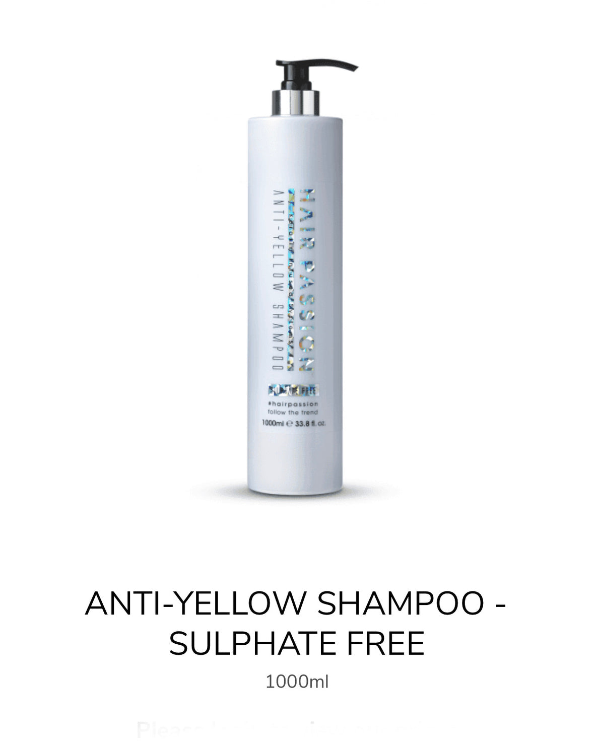 HAIR PASSION ANTI-YELLOW SHAMPOO 33.8 fl oz.