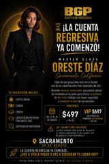 PREVENTA 🔥 MASTER CLASS ORESTE DÍAZ – SACRAMENTO | DOMINGO 30 DE AGOSTO 2026